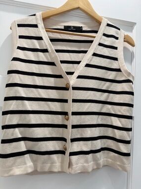 BOGO Black & Cream Striped Knit tank